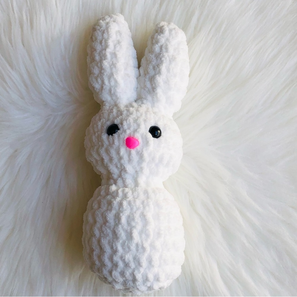 White Crochet Easter Bunny Plush 1 pc - Picture 5 of 10
